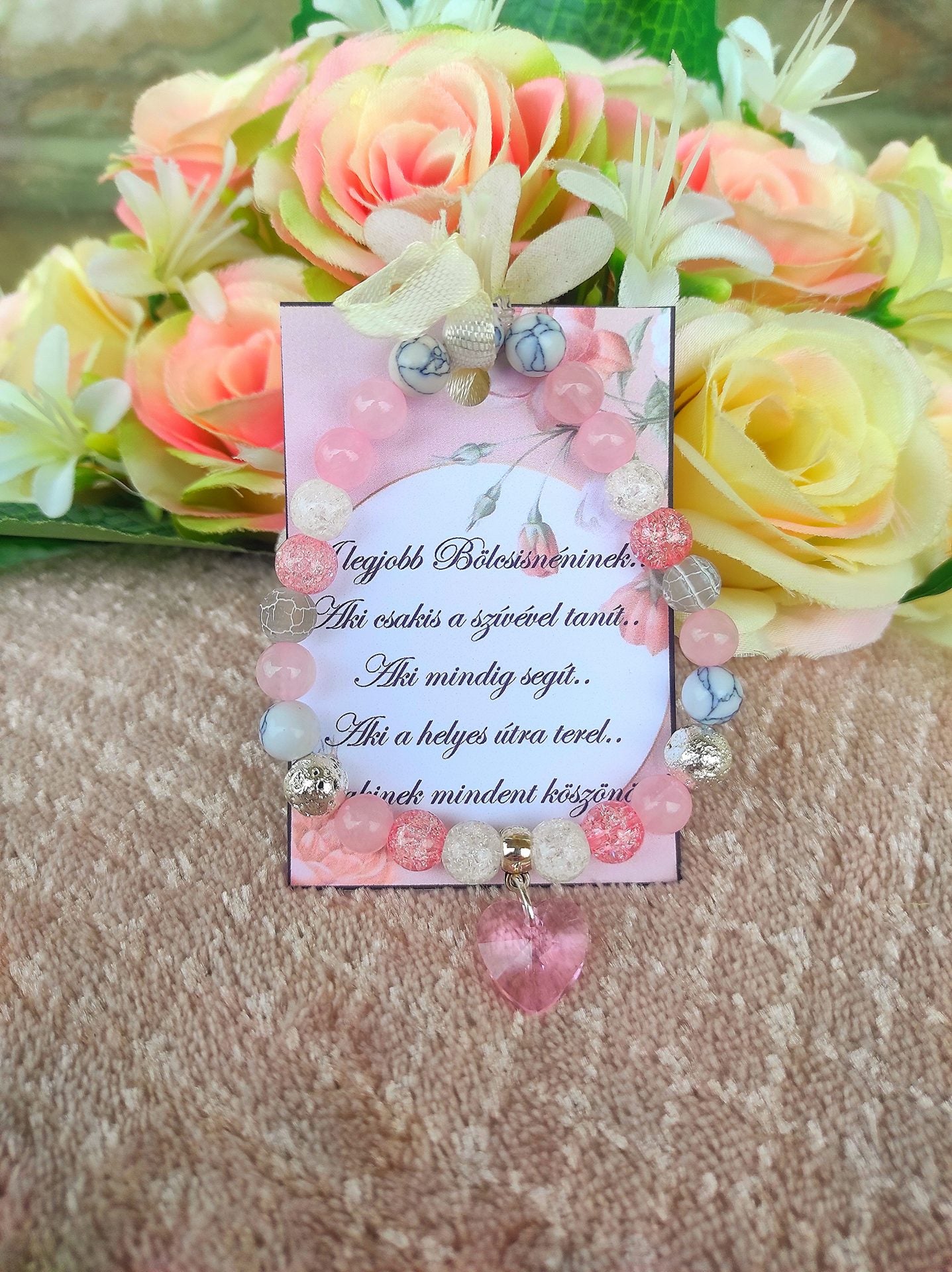 Ballagási ajándék szíves választható felirattal